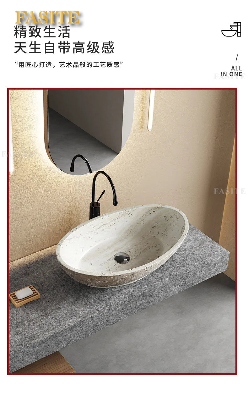 Direkt vom Hersteller integrierter Badezimmer-Haushaltsbalkon-Waschbecken Waschbecken Waschbecken Kunststein-Kunst-Tischwaschbecken