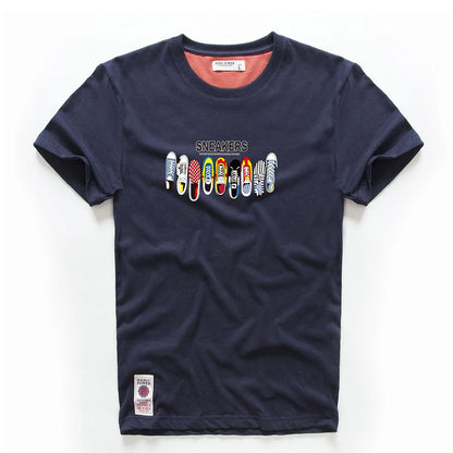 Men's T-shirt Cotton White Blue T Shirt Men Autumn Summer Causal O-neck Basic Designer Tshirt Male High Quality Classical Tops.