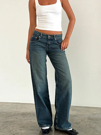 2024 neue Y2K Hohe Taille Baggy-Jeans Für Frauen Mode Lose Denim Breite Bein Hosen Casual Weibliche Kleidung XS-XL Drop verschiffen