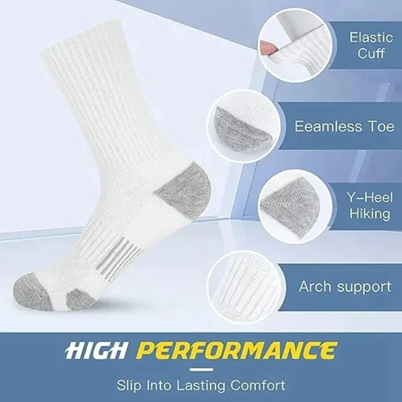 6/12 Pairs Men's Outdoor Gym Socks High Quality Comfortable Soft Ground-Gripping Football Large Size New Style.