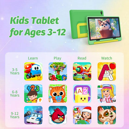 Kid Tablet 10 Inch Android 15 Octa Core 14GB RAM 64GB ROM 128GB Expandable 5000mAh WiFi Bluetooth Children's Gift Kids Software.