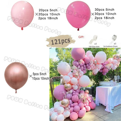 Erröten Retro Rosa Elfenbein Weiß Luftballons Girlande Bogen Kit für Geburtstag Party Hochzeit Baby Dusche Dekorationen Party Ballon Liefert.