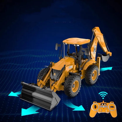Double E E589 RC Excavator 1/20 2.4G 11CH Remote Control Cars Trucks Backhoe Loader Light Sound Construction Truck JCB Model.