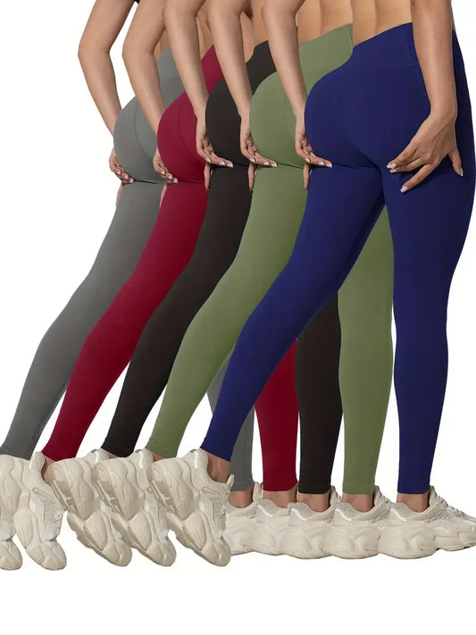 Nahtlose Damen-Leggings mit Taschen, einfarbig, hohe Taille, Po-Lifting-Strumpfhose, schlanke elastische Leggings, Sportbekleidung
