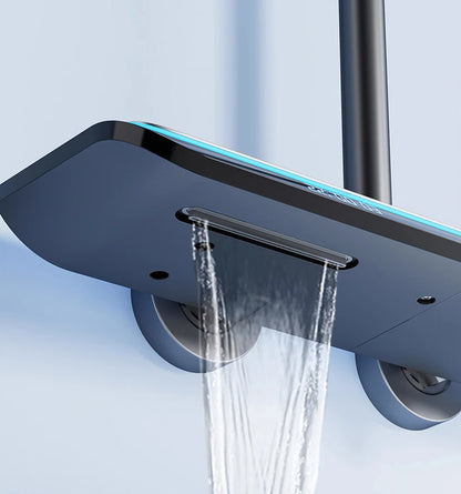 VGX Thermostatic Shower System Set Smart Digital Bathroom Shower Faucet Set Temperature Display Rainlfall Bathroom Shower Set