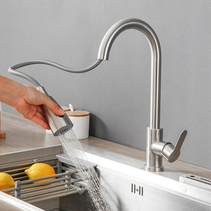 2025New Modern Stainless Steel 360° Rotating Telescopic Faucet Stainles Steel Is More Durable Kitchen Sink Bathroom Basin Faucet