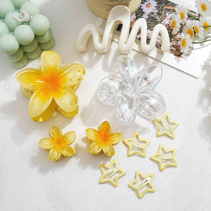Hair Accessories Hair Clips Colorful Set Series Shark Clips 10 Pieces Set Egg Flower Grab Clips Headwear.