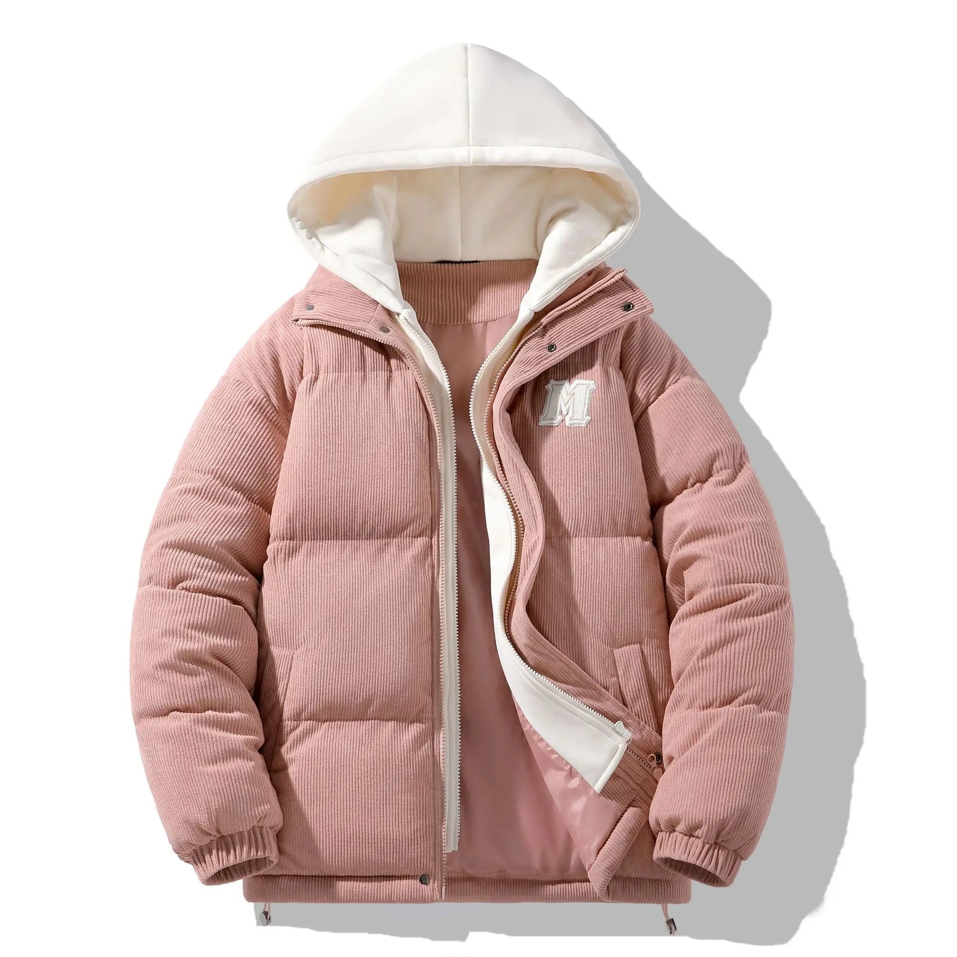 Japanese and Korean Winter Men's Thick Hooded Cotton Jacket Short Corduroy Cotton Jacket Trendy Warm Cotton Jacket Versatile.