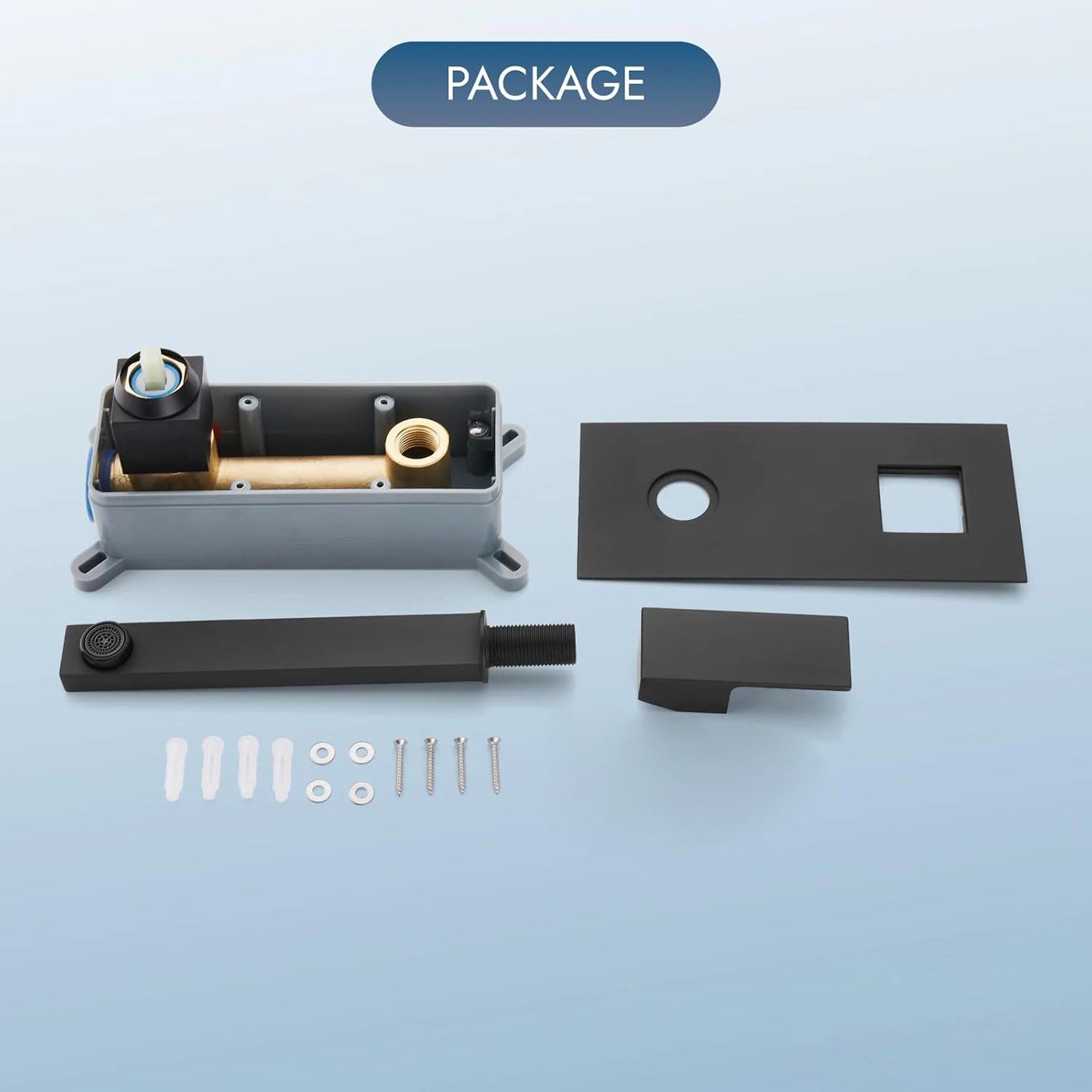 BAKALA Luxury  Mirror Matte  Black White Bathroom Faucet Basin Sink Tap Wall Mounted Square Brass Mixer LT-320BR