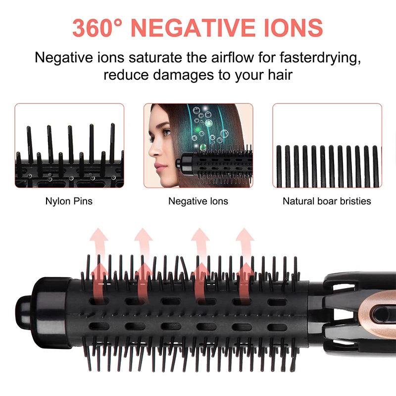 Hot Selling Professional 4-In-1 Hot Air Brush Portable High-Power Curly Hair Hot Air Comb Salon Women'S Styling Tool.