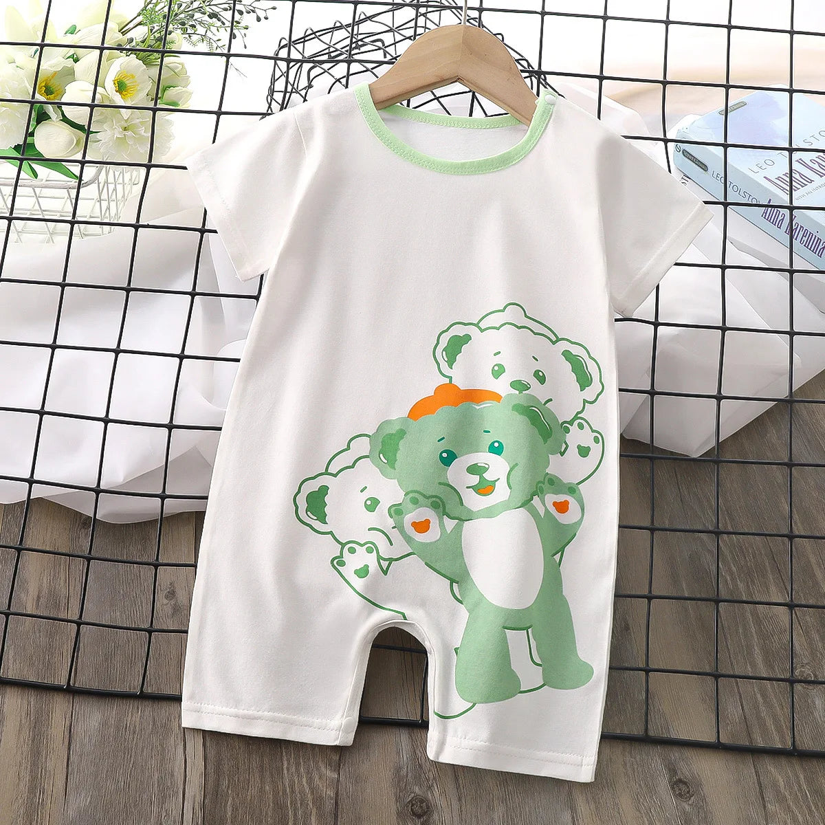 Neugeborenen Sommer Baby Junge Mädchen Cartoon Kurzarm Spielanzug-bodysuit Overall Overall Einem Stück Outfit Kleidung.