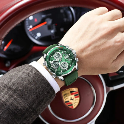 POEDAGAR LED Luxury Men Watch Luminous Week Date Dual Time Display Digital Man Clock Alarm Electronic Men's Quartz Watches Reloj.