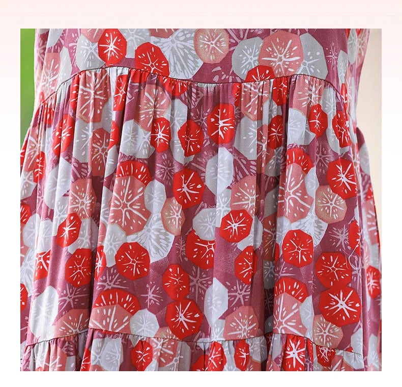 Neue Mode Lässig 2025, Sommer Elegante Kleider Für Frauen Oansatz Druck Vintage Ärmelloses Kleid Lose Frauen Kleidung.