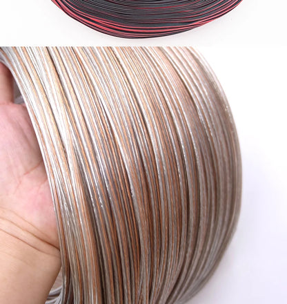2 Pin Wire Electric Copper Cable 28 26 24 22 20 18 16 AWG LED Strip Lamp Lighting Cable PVC Extend Cord White Black Red UL2468
