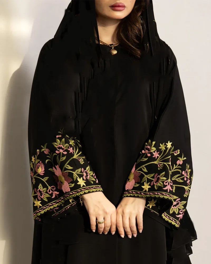 Eid Frauen Muslimischen Abaya Kleid Stickerei Strickjacke Kaftan Party Jalabiya Ramadan Lange Abayas Vestidos Largos Arabischen Lange Robe.
