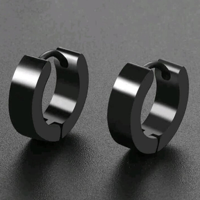 1 /11 Pairs Punk Stainless Steel Stud Earrings Black Earrings Set For Men Women Vintage Hip Hop Piercing Ear Jewelry Accessories.