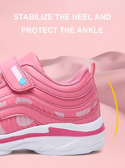 Girls Sport Shoes Waterproof Running Kids Sneakers Casual Leather Pink Breathable Fashion Antislip Lightweight Children Shoes.