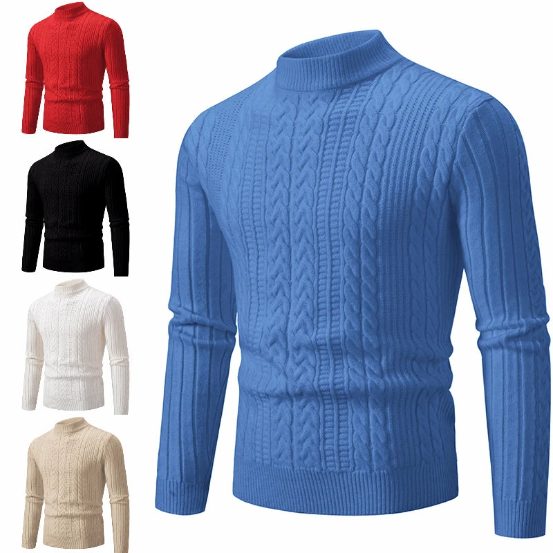 2023 Autumn  and Winter New Sweaters Warm Fit Knitted Sweaters Solid Color Casual Pullover Multiple Styles Sweater Men.