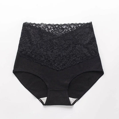 Fashion Sexy Lace  Slimming Comfort Breathable Lingerie Panties High Waist Seamless Hip Raise Cotton Briefs Underwear Female.