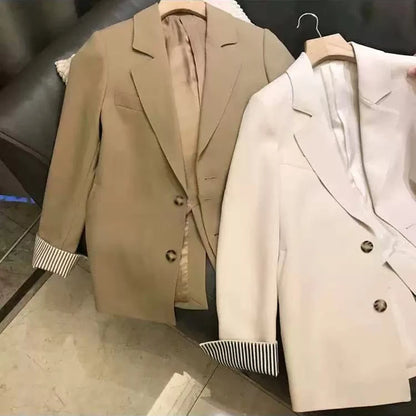 Casual Blazer for Women Korean Elegant Office Ladies Single Breasted Suit Jacket Y2K Autumn Loose Streetwear All Match Outerwear.