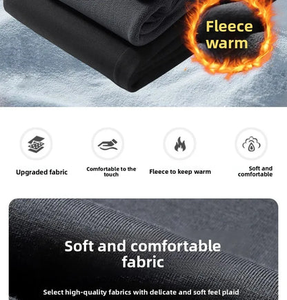 Men's Plus Size Pants Thickened Fleece Lined Thickened Autumn Winter Casual Trousers Loose Warm Outerwear Cold Proof Clothing.