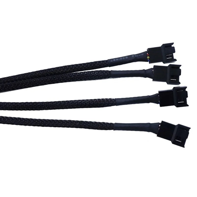 New 4 Pin Pwm Fan Cable 1 To 4/3/2/1 Ways Splitter Black Sleeved 27cm Extension Cable Connector Pwm Extension Cables.
