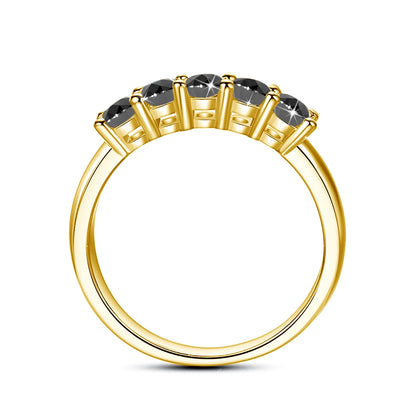 14K Gold Filled Pink Moissanite Rings 5 Stone D VVS1 for Women Man with 1/20th 14 Karat Gold Engagement Wedding Jewelry.