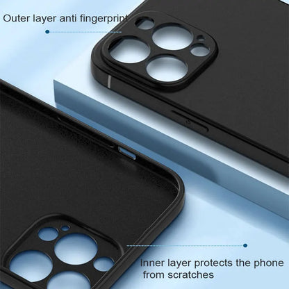 Luxury Black Silicone Matte Phone Case For iPhone 16 15 14 11 12 13 Pro Max 15 Plus 12 Mini 16E Xr X Xs Max Back Cover Soft Case.