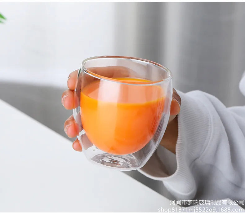 Heat Resistant Double Wall Glass Cup 80-650Ml Beer Milk Coffee Water Cups Transparent Cup Wholesale Glass Drinkware Mug Set Gift.