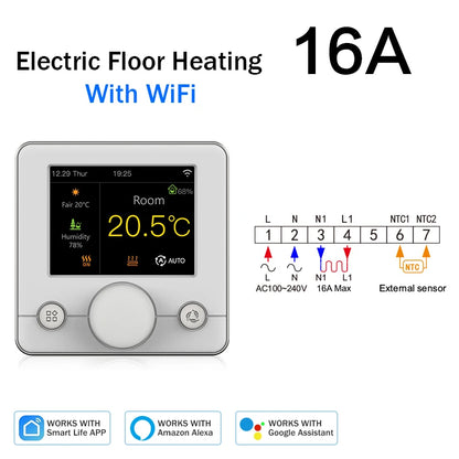 Tuya Wifi Heating Thermostat Smart Thermostat Gas Boiler  Floor Heating Termostato Digital Temperature Controller Smart Life Ale
