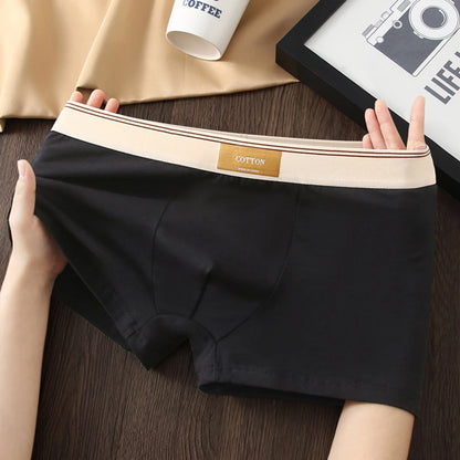 4 Stück Herren-Unterwäsche, Baumwolle, Boxershorts, atmungsaktive Unterhose, sexy Sport-Komfort, männliche Boxershorts, Größe L-4XL