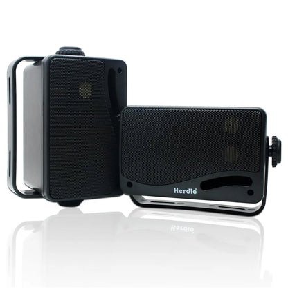 Herdio 3.5" Outdoor Bluetooth Speakers Waterproof 200W 3 Way Upgrade Premium Wall Mount Speakers Durable Mountable Loud Sound.