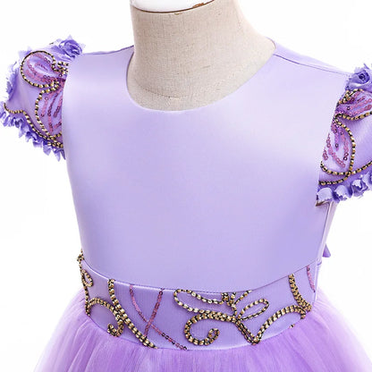 2024 neue Blume Junge Langes Kleid Mädchen Klavier Leistung Kleid Wunderschöne Geburtstag Party Abendkleid 4-12 Jahre Alt karneval Kleidung