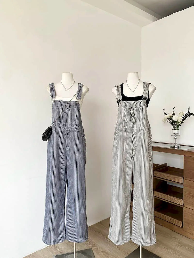Jumpsuits Loose Casual Straight Pants American Style Jeans Vintage Artistic Rompers One Piece Outfits Autumn Women Clothing.