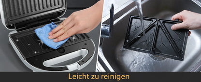 Aigostar Sandwich Maker 3 in 1: Electric Sandwich Maker, Grill and Waffle Maker, 3 Removable Non-Stick and Interchangeable Plates.
