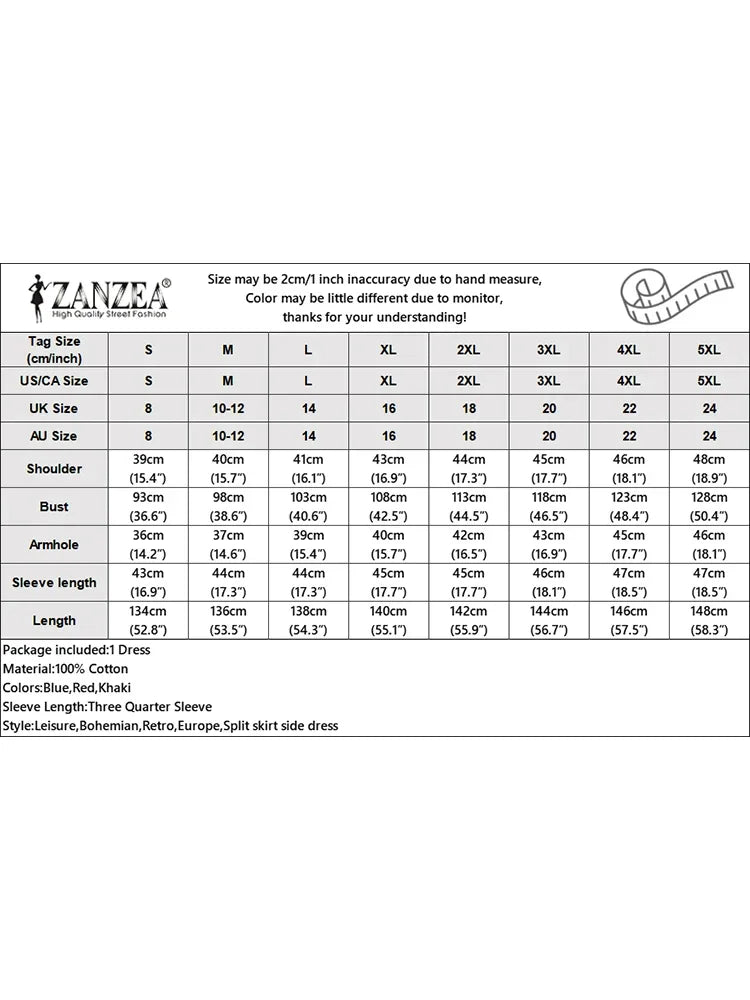 ZANZEA Women 3/4 Sleeve Long Dresses Fall 2024 Fashion Lapel Neck Cotton Shirtdress Vintage Floral Print Maxi Shirt Dress New In.