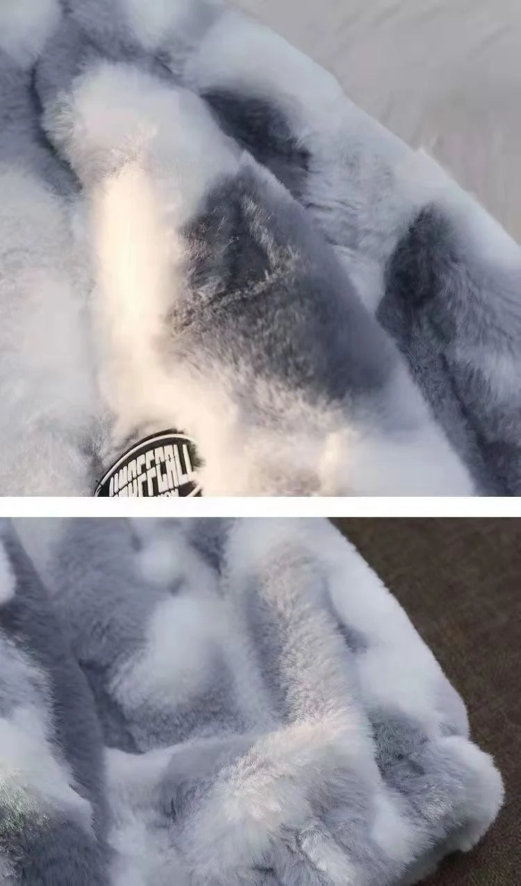 Neue frauen Tie Dye Lamm Fleece Jacke Herbst Winter Zipper Oberbekleidung Warme Plüsch Jacken Harajuku Casual Lose Weibliche Dicken Mantel