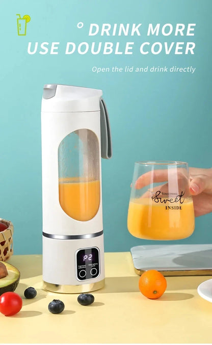 2025 New Household Charging MINI Crushed Ice Electric Juicer Powerful Motor 450ML Large Capacity Digital Display Juice Cup.