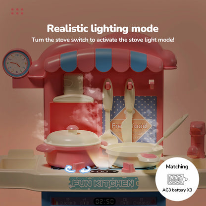 Simulated Kitchen Toy Play Set Miniature Food Pretend Play House Appliance Laundry Cookware Children Role-Playing Toys Girl Game.