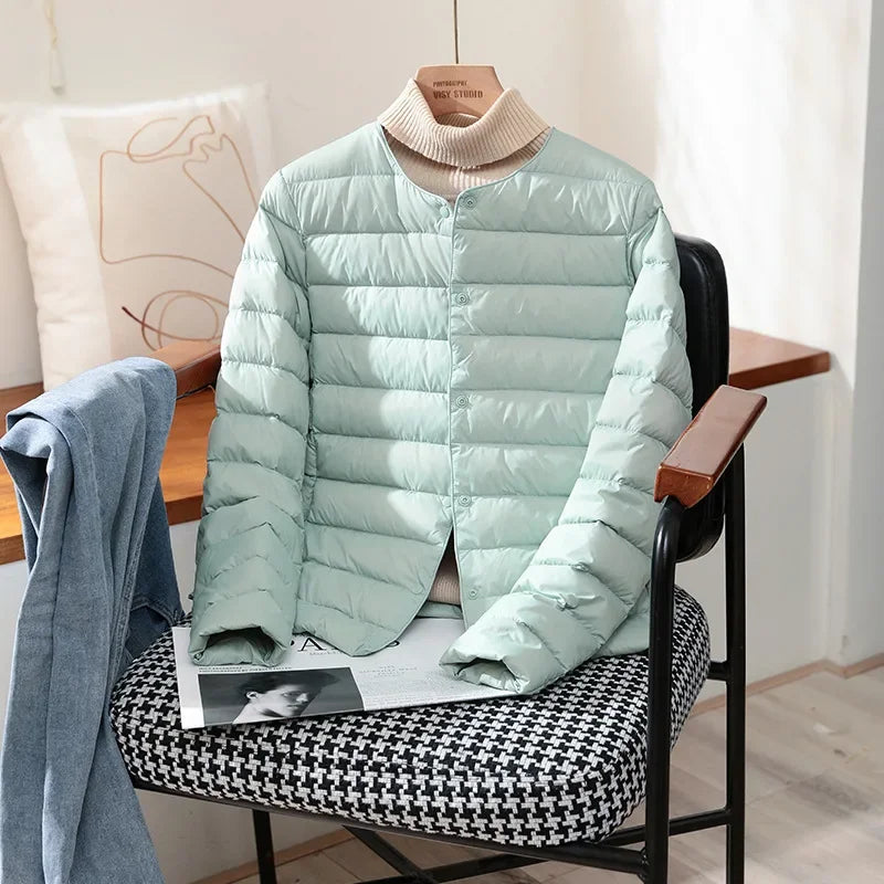 Neuheiten frauen Weiße Ente Unten Liner Puffer Jacke 2023 Herbst Winter Weibliche Warm Halten Koreanische Büro Dame Unten Mantel