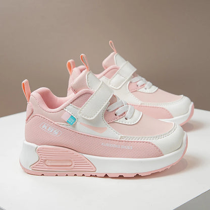 PU Leather Sport Shoes For Children 2025 Trend Fashion Kid's Sneakers Soft-soled Outdoor Boy's Girl's Running Shoes.