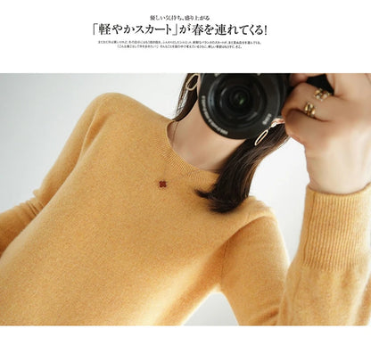 Herbst und Winter Kaschmirpullover Damen Rundhalspullover lässig gestrickt Top Damen kurze Unterwolle Mode 18 Farben