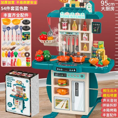 Children's Home Cooking Simulator Kitchen Set Kitchen Girls Cooking Spray Dining Table Toys Christmas Gifts.