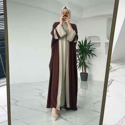 Eid Muslimisches Kleid und Abayas für Frauen, 2-teiliges Set, Musulman Ensembles Marokko, Ramadan-Kaftan, Abaya, Kaftan, Dubai, arabische lange Robe 2024.