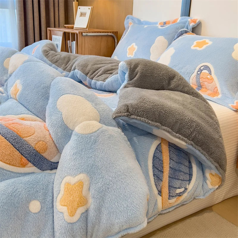 Lamb fleece  - et winter super warm quilt autumn spring bedding milk fleece comforter 5kg thickened dormitory single double.