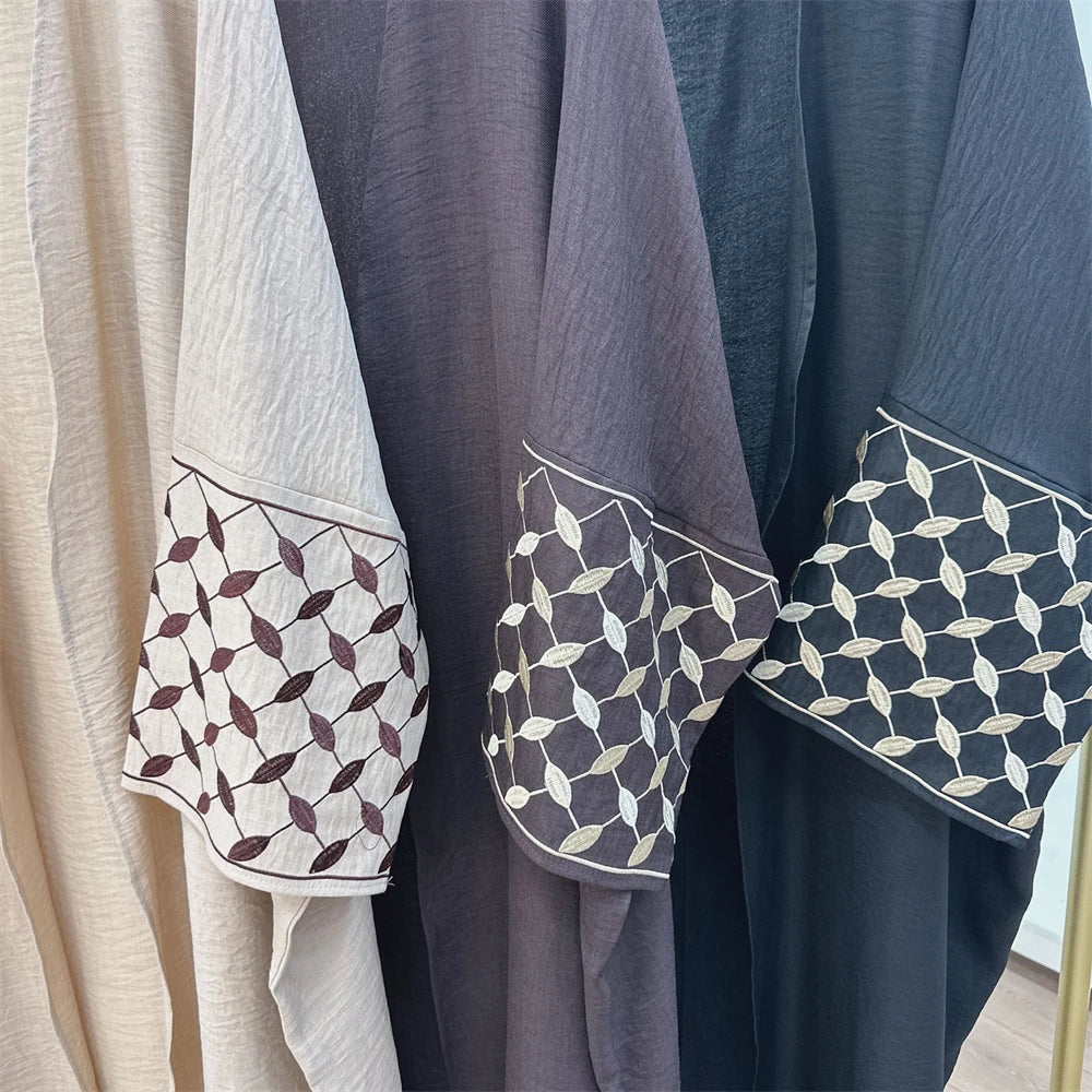 Open Muslim Kimono Abaya Dubai Elegant Kaftan Modest Dress Abayas For Women Islam Caftan Marocain Robe Arabe Femme Musulmane.