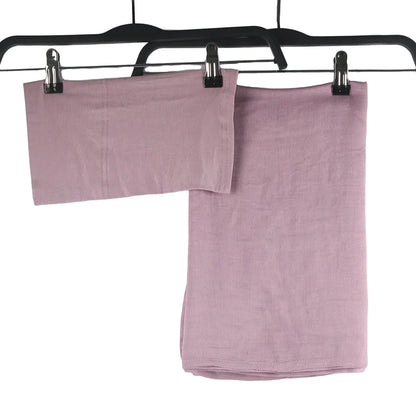 2pcs Set Modal Hijabs with Underscarf Caps Rayon Cotton Shawls for Women Plain Scarf Big Size Headscarf Islamic Turban Headband