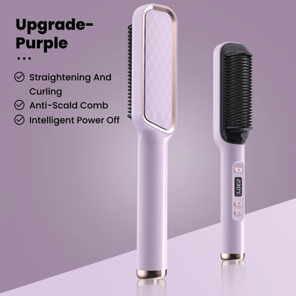 1Pcs curling and straightening dual-purpose straightener for quick heating, adjustable temperature suitable for wet and dry hair.