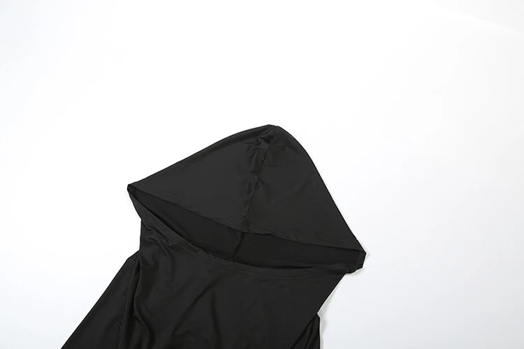 Weird Puss Hooded Backless Jumpsuit Woman Sexy Fitness Waistless Stretch Skinny Midnight  Activity Workout Streetwear Overalls.