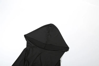 Weird Puss Hooded Backless Jumpsuit Woman Sexy Fitness Waistless Stretch Skinny Midnight  Activity Workout Streetwear Overalls.